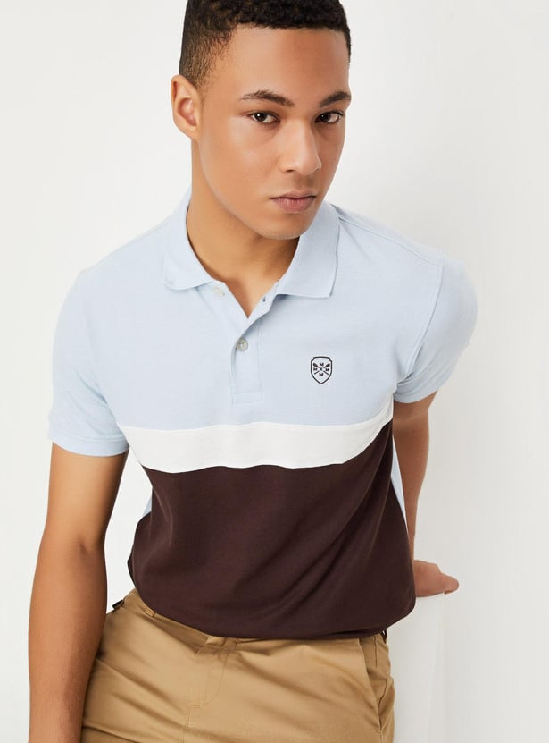 Men Colourblocked Polo T-shirt