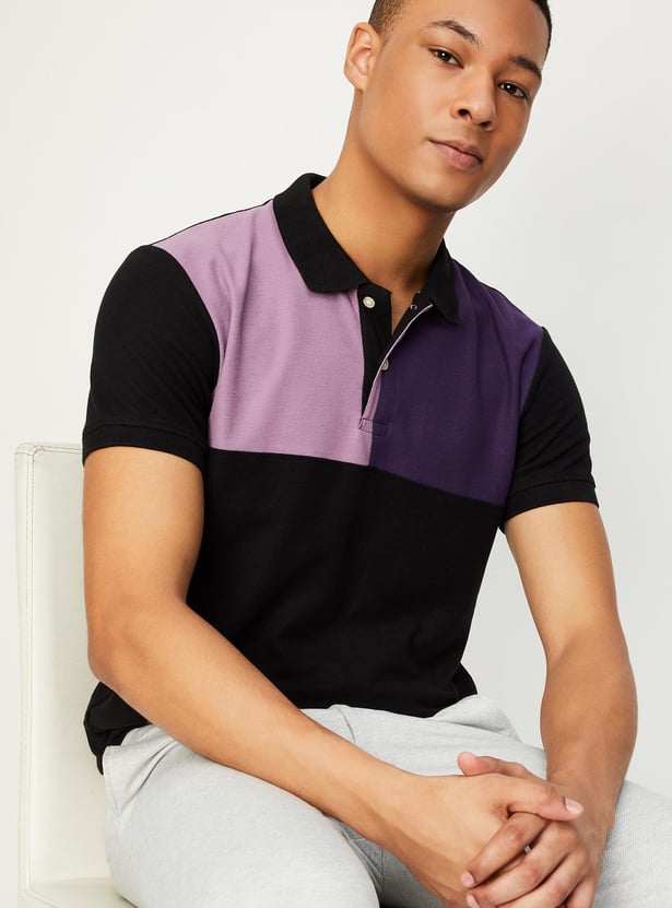 Men Colourblocked Polo T-shirt