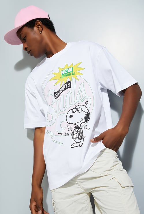 URB_N Men Oversized Snoopy Printed T-shirt