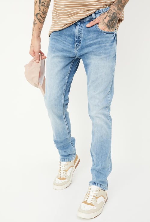 Men Washed Cargo Jeans